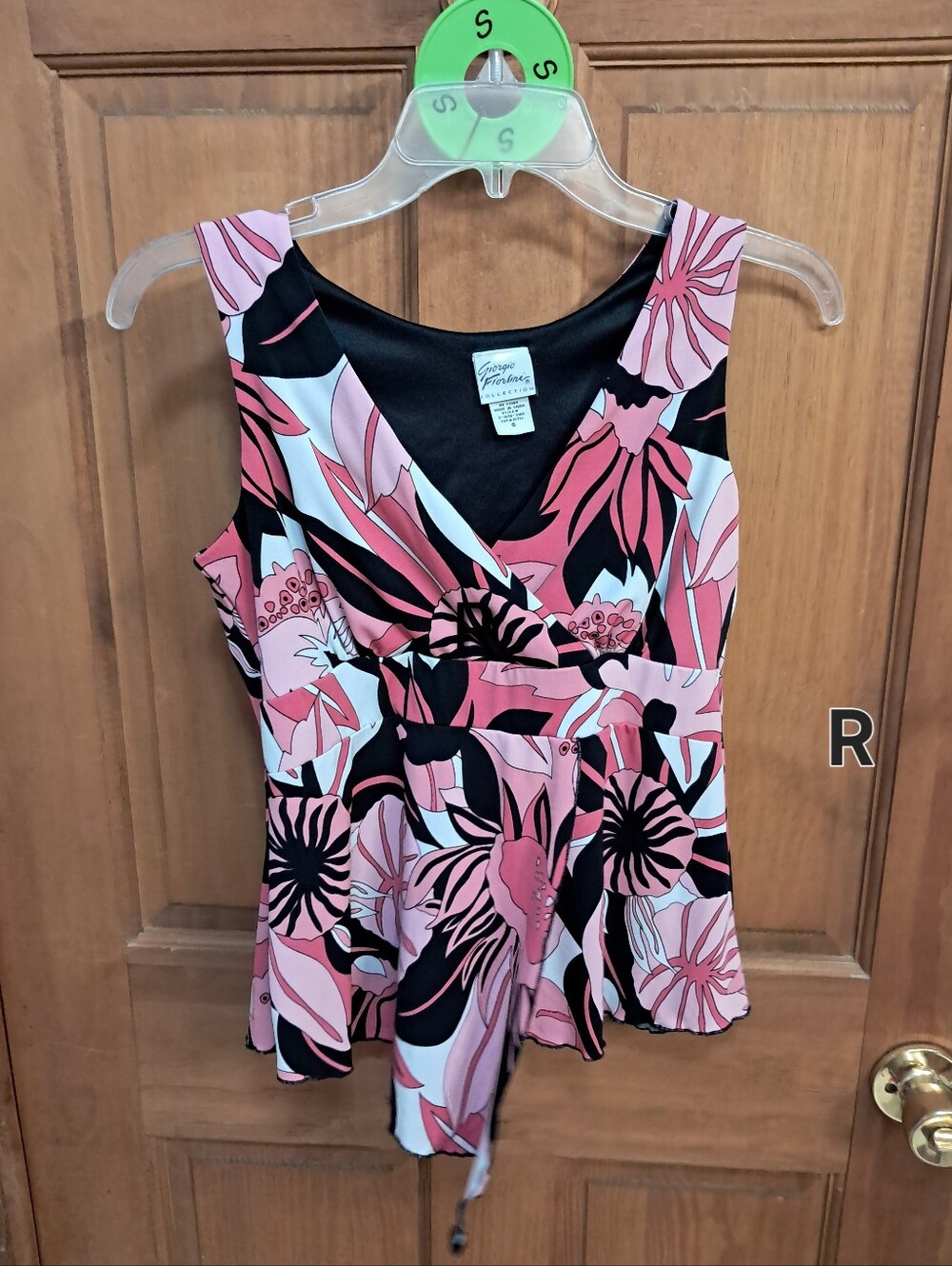 George Fiorline Pink & Black Floral Tank Top